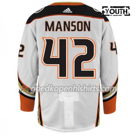 Anaheim Ducks JOSH MANSON 42 Adidas Wit Authentic Shirt - Kinderen